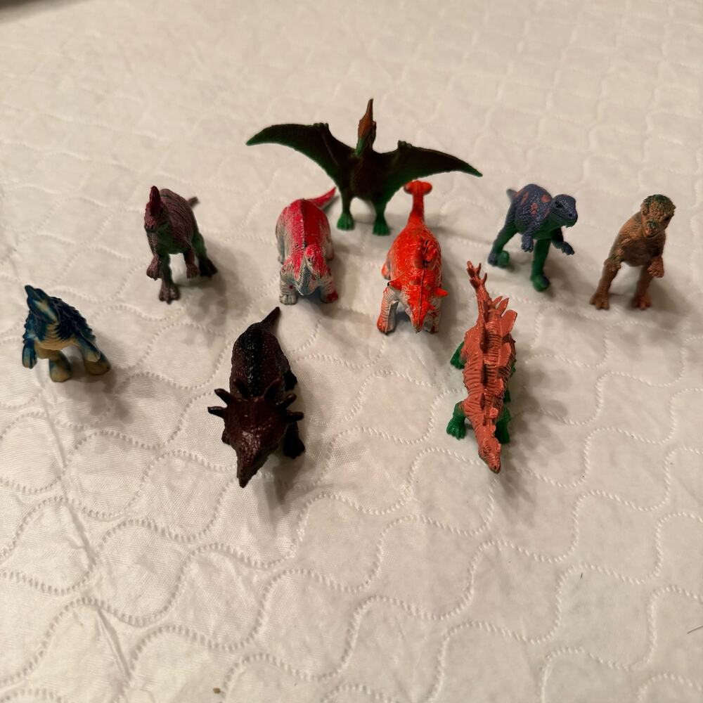 Toy Dinosaur 10 Figures Plastic Miniatures Stegosaurus Stocking Stuffers Dinos